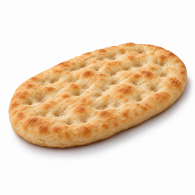 Oval Roman-style pizza base (experimental)