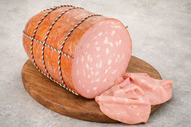 Sliced mortadella