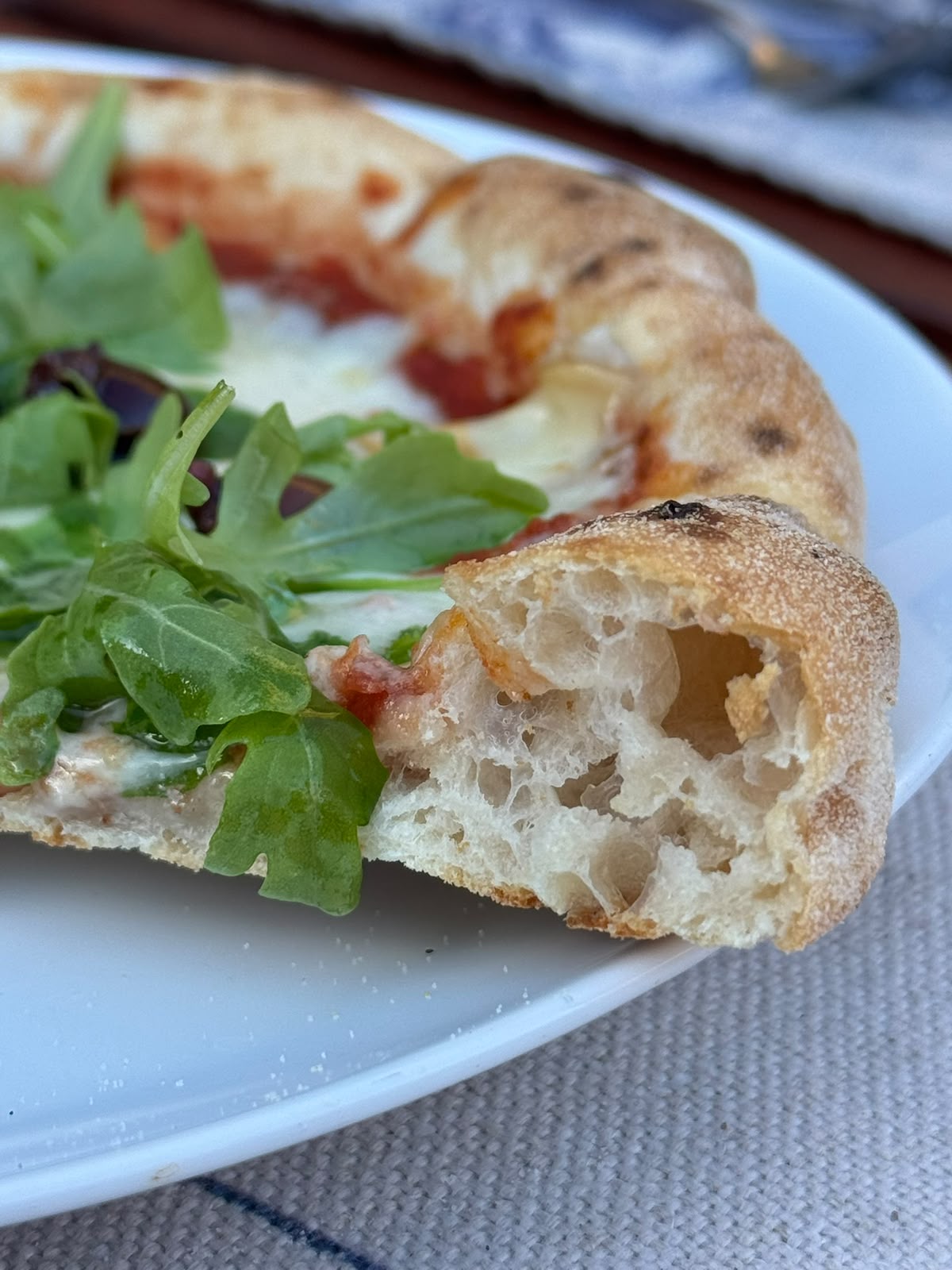 Light, airy crumb inside the artisan crust
